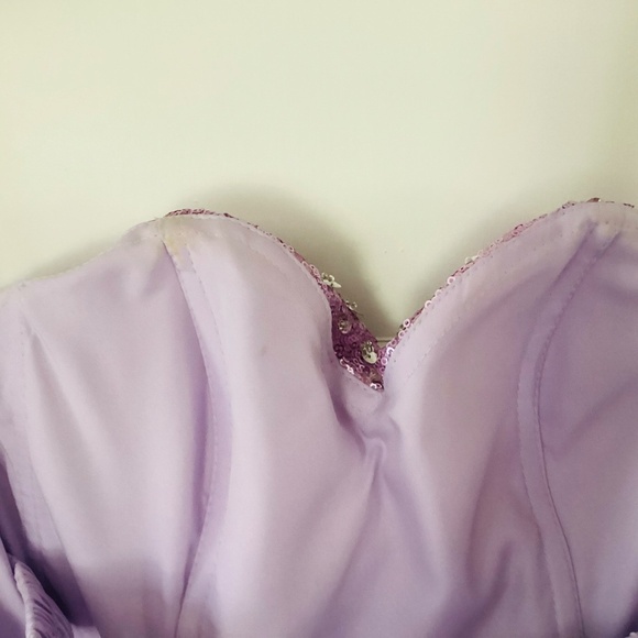 Bailey Bridal Prom Quinceañera Sweetheart Strapless Purple bling tulle ball gown - Picture 11 of 15